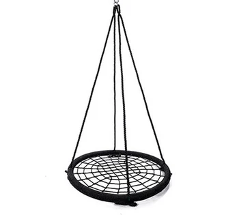 

Tree Swing Set - Spider Web Round Net Swing for Kids Adjustable Hanging Ropes Great for Park Backyard Outdoor