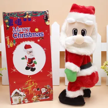 

Christmas Twerking Santa Claus Electric Toy 14Inch Santa Claus Singing While Wiggle His Hips Electric Plush Doll Christmas Decor