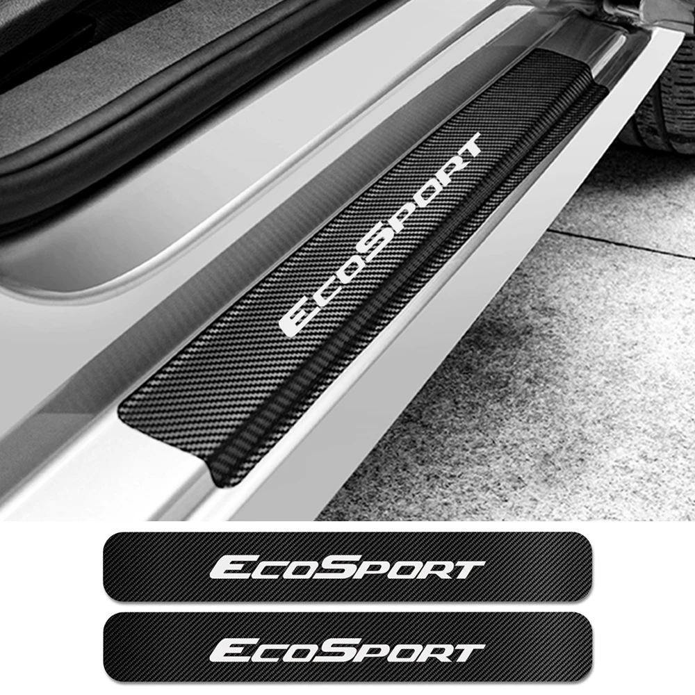 4PCS Car Door Sill Stickers For Ford Ecosport S SE Titanium SES Auto