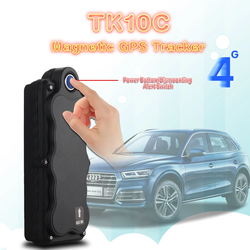 4G Магнитный LTE gps трекер для транспортного средства TK10C с батареей 10000 мАч Водонепроницаемая функция отслеживающее устройство добавить датчик отключения оповещения