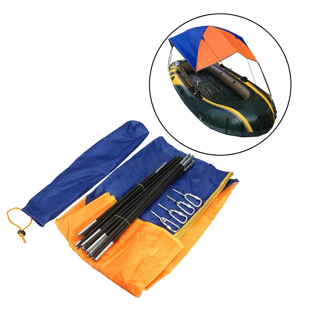 2-4Person Inflatable Boat Kayak Canopy Awning Sun Shelter Waterproof Tent Camping Shelters Tents Shelters Fishing Equipment