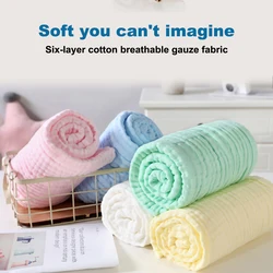 6 Layers Bamboo Cotton Baby Receiving Blanket Infant Kids Swaddle Wrap Blanket Sleeping Warm Quilt Bed Cover Muslin Baby Blanket