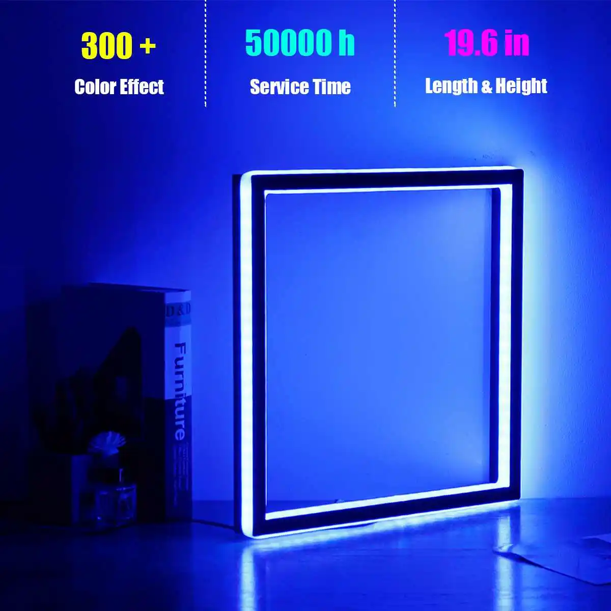 

RGB Wall Lights Square Indoor Aluminum Frame Modern Decorative Living Room Bedroom Bedside LED colorful Wall lamp Remote Control