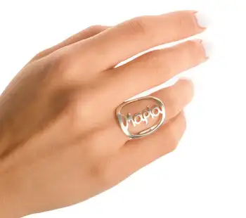 

Custom Ring Stainless Steel Gold Plated Promise Personalized Name Rings For Women Girlfriends Wedding Jewelry Gift