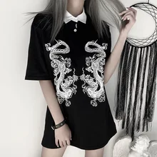 Special Price 2020 New Dragon Print Vintage Gothic Female T-shrits Spring Egirl Grunge Punk Emo Aesthetic Harajuku Tshirt Women Chic Special Price 2020 New Dragon Print Vintage Gothic Female T-shrits Spring Egirl Grunge Punk Emo Aesthetic Harajuku Tshirt Women Chic
