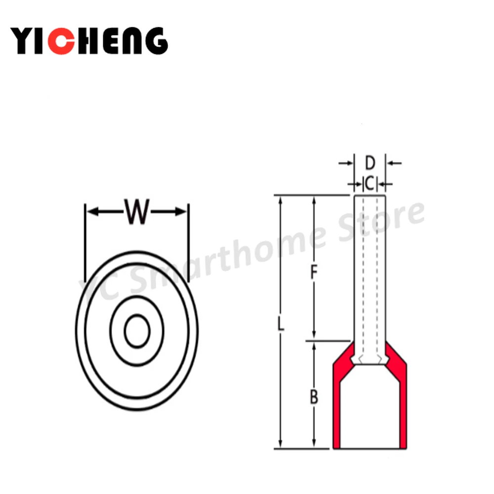 Terminal Connector Terminal Boxed Kit for 0.5-6mm2 AWG22-10 Wire Cable Copper Tub Needlee Type Insulated Cold Pressing Terminal