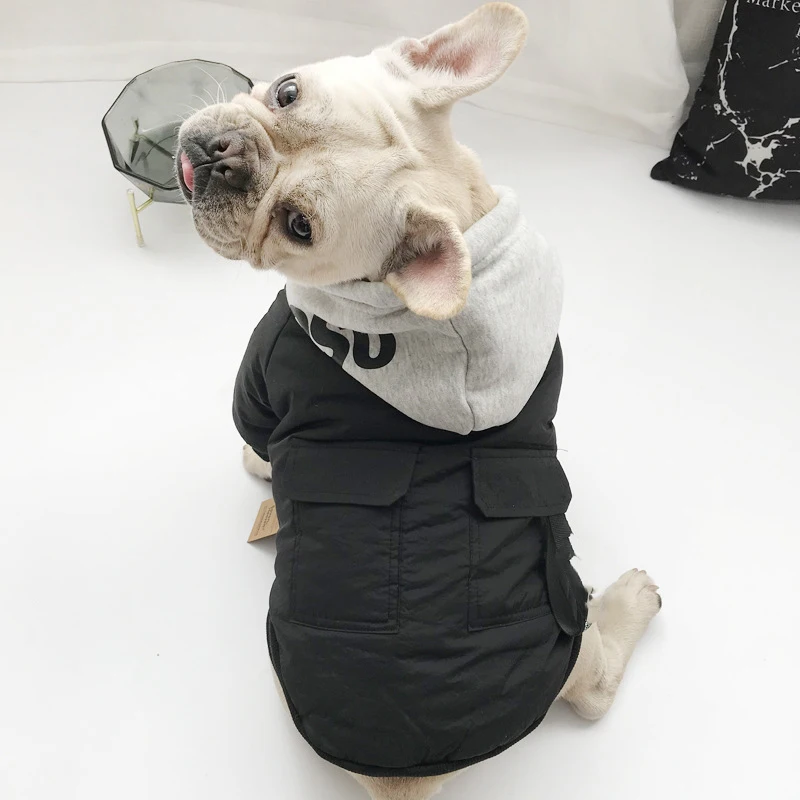 Koop Suprepet Hond Jas Winter Hond Kleding Voor Franse Bulldog Warm Katoen Hond Winterjas Hoodie Voor Chihuahua Ropa Para perro