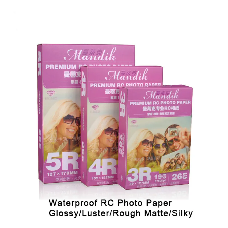 

3r 4r 5r 100 Sheets / Pack 265g Rc Gloss Rough Matte Waterproof Inkjet Printer Photo Paper 6 Inch Photo Paper Office Paper