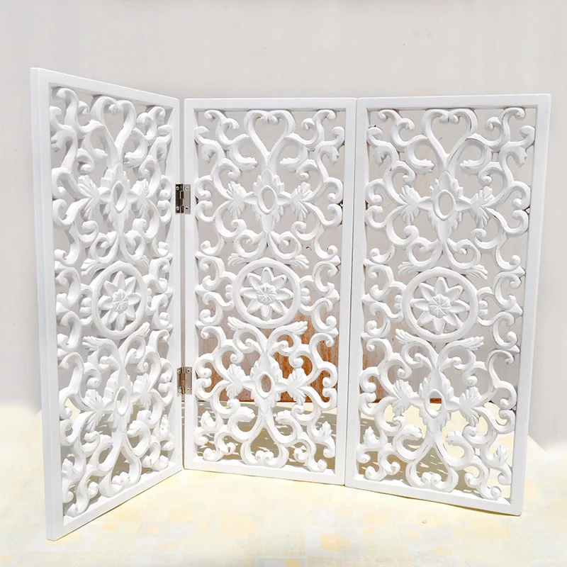 

American Vintage Village Wooden Screen Retro Wooden Desktop Ornaments Creative Home Decoration CF20
