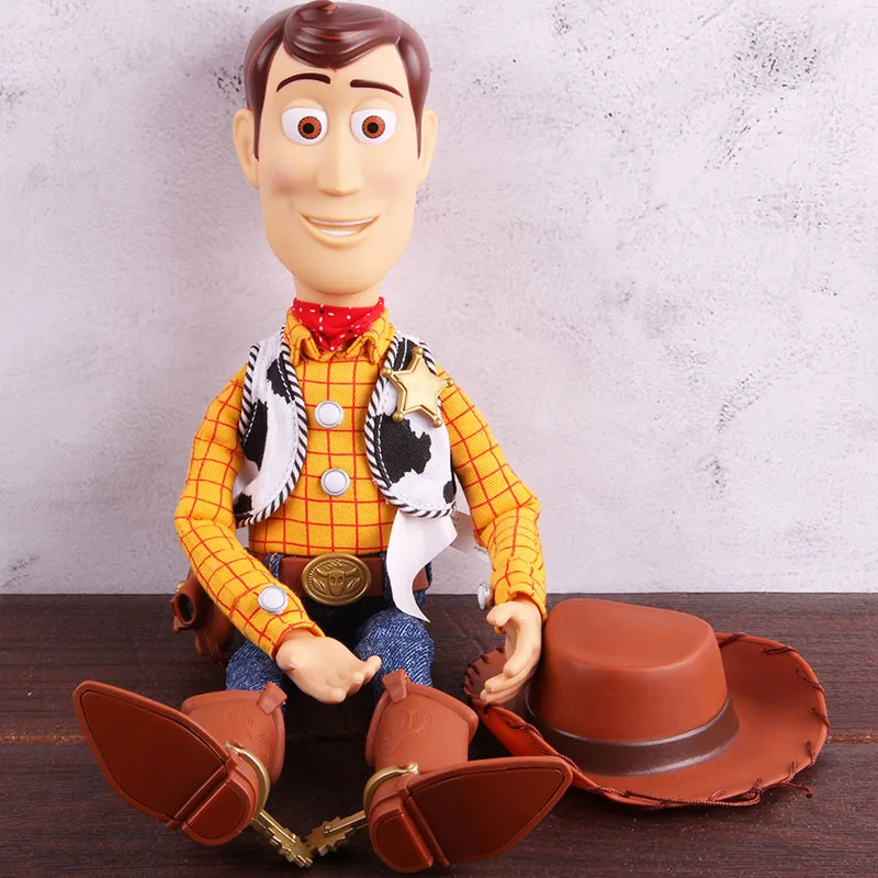 Woody The Sheriff говорящая фигурка с кобурой из древесного круглого телевизора шоу ПВХ фигурка Коллекционная модель игрушки