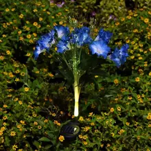 Светодиодный светильник для газона на солнечной батарее, водостойкий уличный цветной светильник Morning Glory с автоматической зарядкой, семь цветов, светодиодный светильник с постепенным изменением цвета