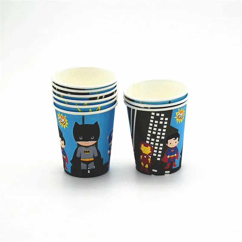 super hero batman captian disposable tablewares cup plate tablecloth for 10/20kids birthday party or festival party supplies