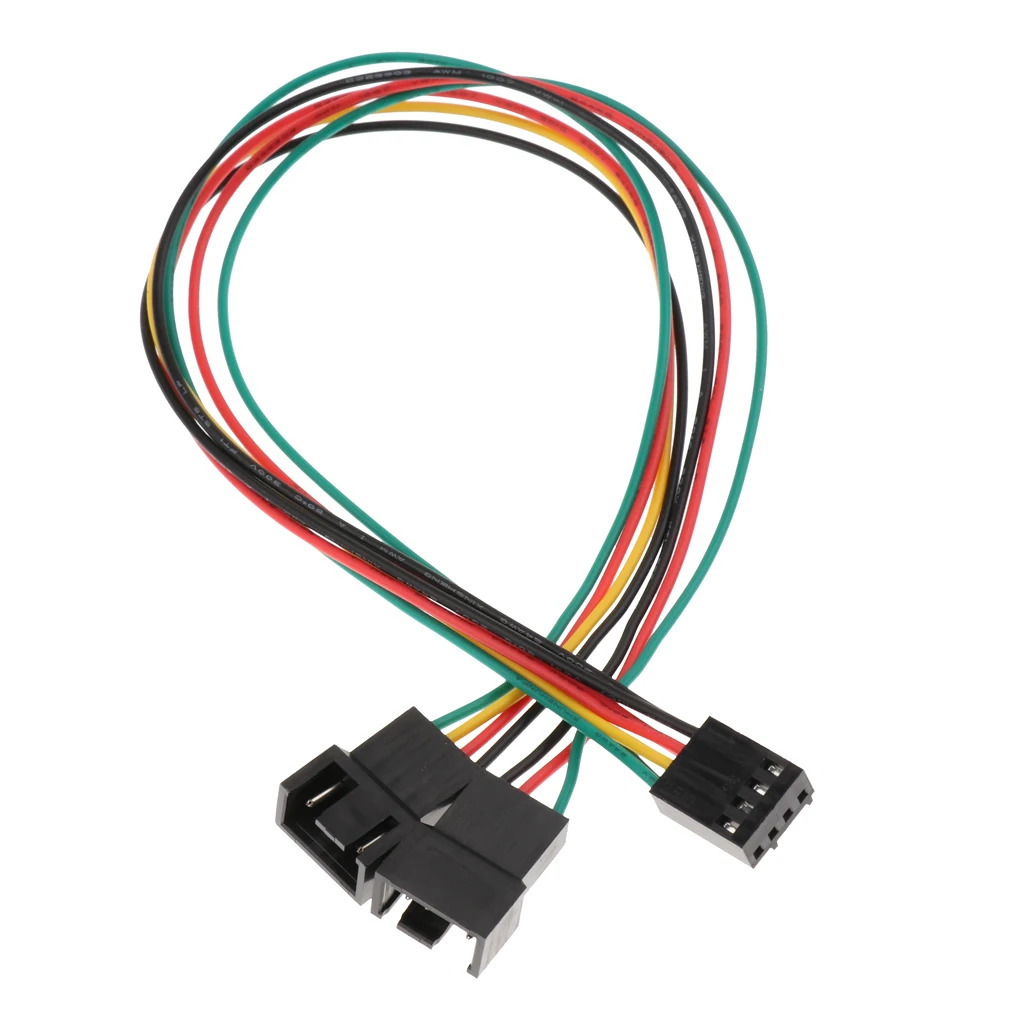 4pin 1 to 2 Ways Connector PWM Fan Power Supply Y Splitter Extension Cable 30CM