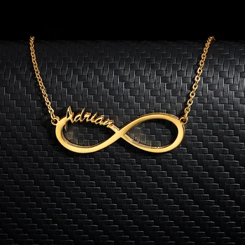 

Personalized Custom Infinity Name Necklaces For Women Men Gold Silver Color Stainless Steel Chain Female Pendant Necklace