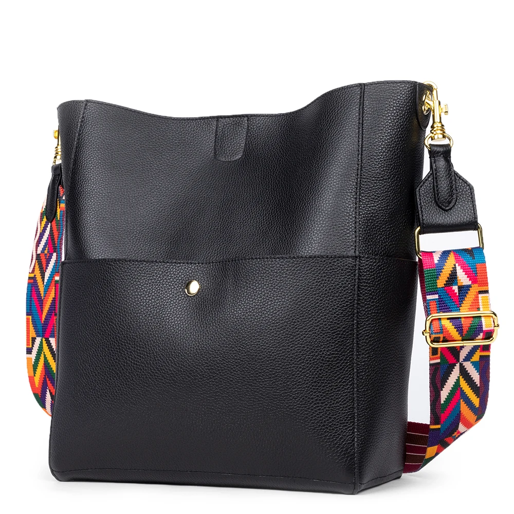  GIONAR RFID Designer Top Layer Cow Leather Bucket Bag Genuine Soft Leather Large Tote Composite Bag - 4000227067453