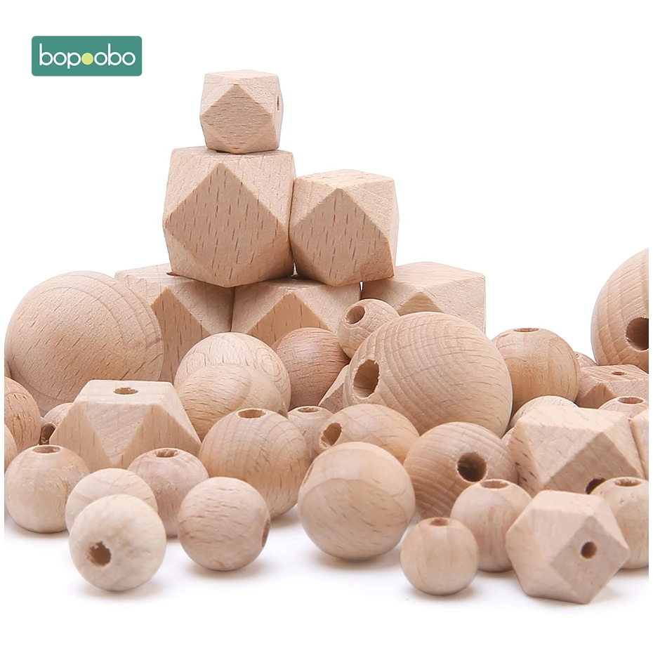 wooden teething beads