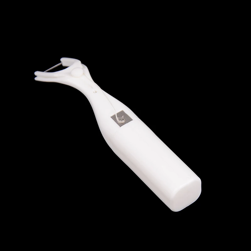 Reusable 50M Ultra Thin Flat Wire Dental Floss Holder Interdental Cleaner Micro Wax Mint Dental Flosser