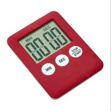 Ультра-тонкий ЖК-дисплей цифровой экран кухонный таймер квадратный кулинарные часы обратный отсчет будильник Сна секундомер термометр магнитные часы - Цвет: C
