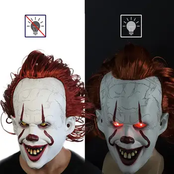 

Led Mask Halloween Party Masque Clown Back Spirit 2 Pennywise Latex Mask Dress Up Props Cosplay Costume Supplies Glow In Dark