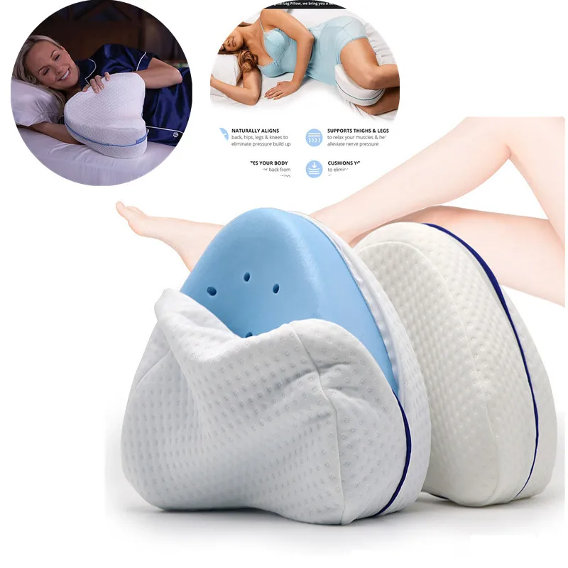 Almohada de soporte de espuma para pierna y rodilla, alivio del dolor calmante para ciática, espalda, caderas, rodillas, articulaciones y embarazo (solo almohada para piernas