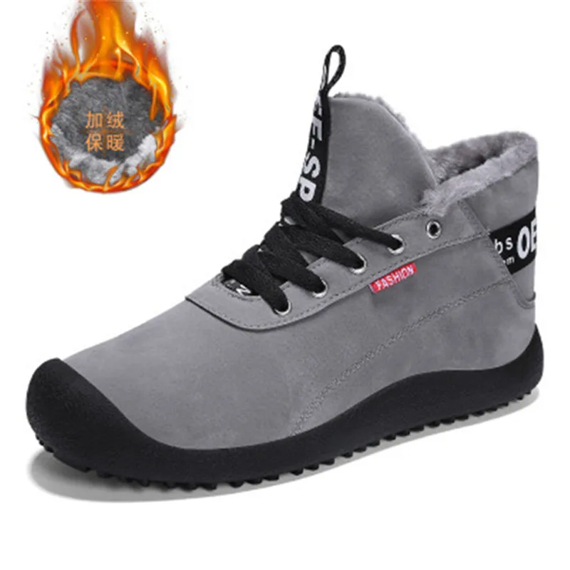 

Size 39-48 Winter Men's Ankle Boots High Quality Super Warm Footwear Suede Leather Snow Boots Male Outdoor Rubber Sole Booties