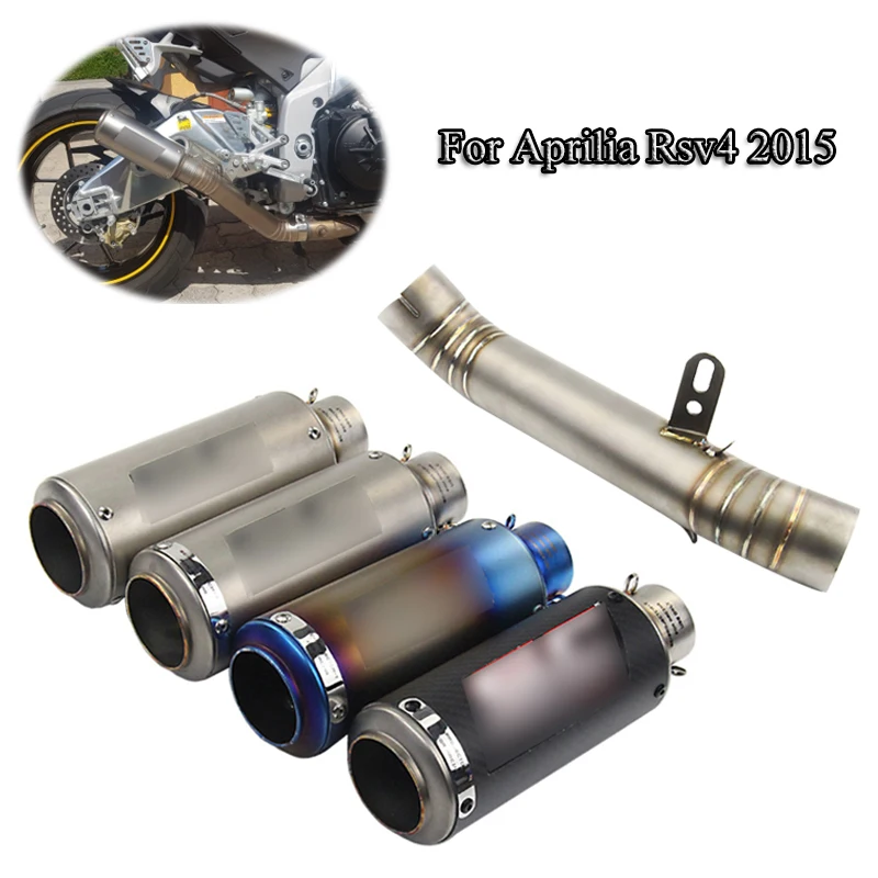 

Slip On For Aprilia rsv4 2015 61mm Motorcycle Muffler Exhaust Tail Pipe Connecting Mid Link Pipe No DB Killer Moto Escape