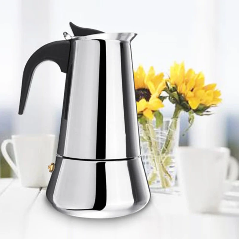 Stainless Steel Stovetop Moka Espresso Coffee Maker Pot Tool Induction