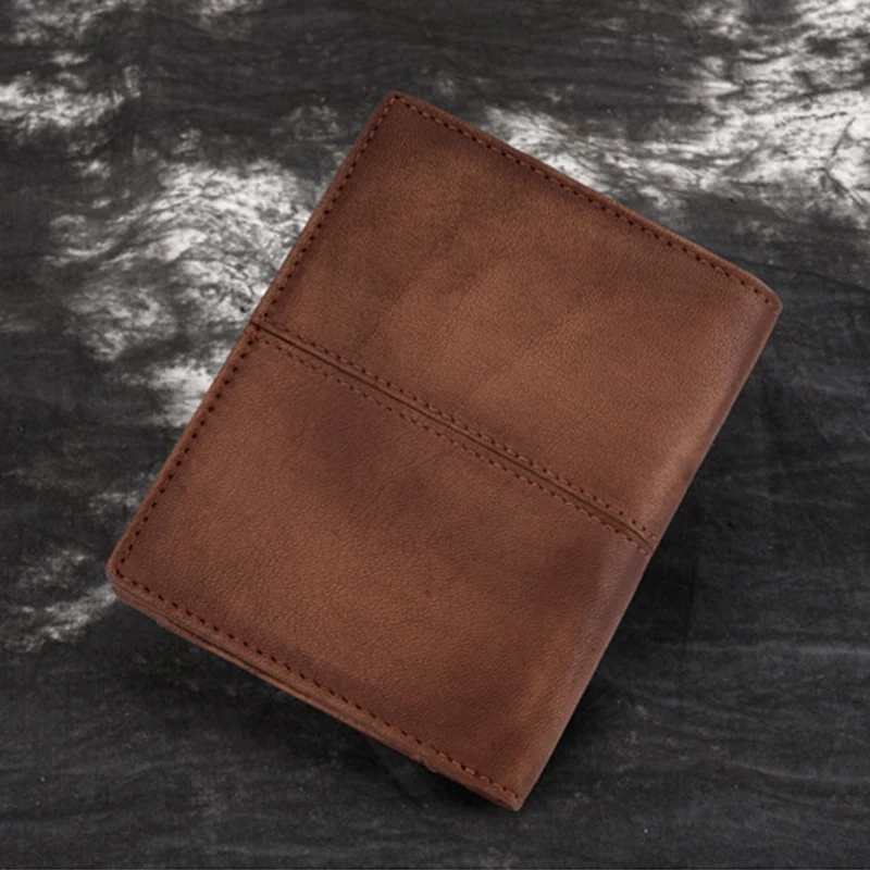 BAOERSEN Mens Wallets Cow Leather Vintage Men's Wallet Male Credit Card Holder Money Purse