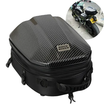 

Carbon Fiber Motorcycle Tail Bag Waterproof Large Capacity Motocross Helmet Back Seat Bag Multifunction Moto Travel Luggage Bag