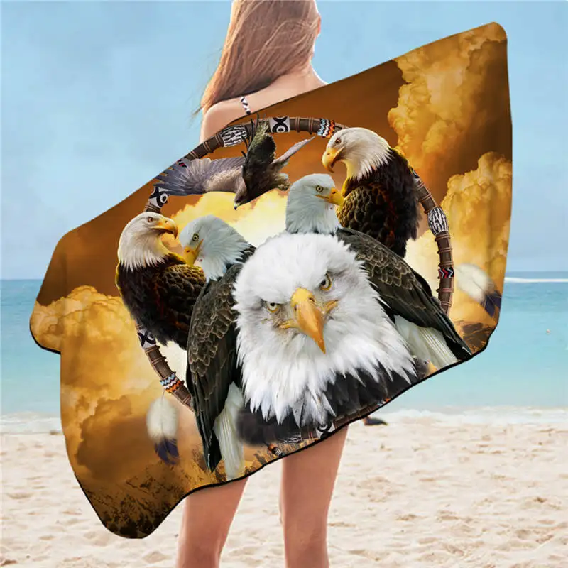 Eagle4 Постельное белье Outlet Орел банное полотенце 3D печатное микрофибра пляжное полотенце для взрослых Ловец снов прямоугольник 75x150 см Американский флаг toalla - Цвет: Eagle4
