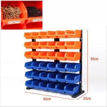 

36pc tool Parts box Storage Rack Shelving Garage Hardware screw Tool organize Box with iron shelf Components box