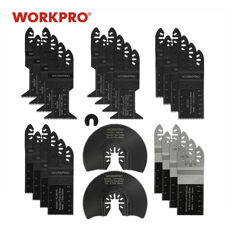 Лезвия для пилы WORKPRO Осциллирующие быстросъемные диски металла и дерева 23