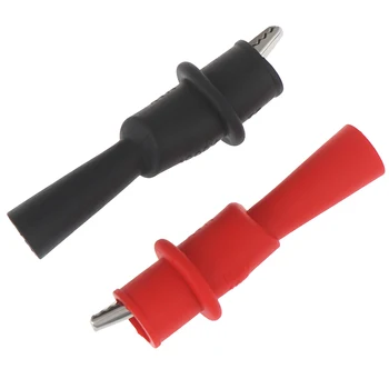 

2pcs New Insulated MultiMeter Test Lead Meter Alligator Clip Crocodile Clamp Probe Red + Black For Test Tool Accessory