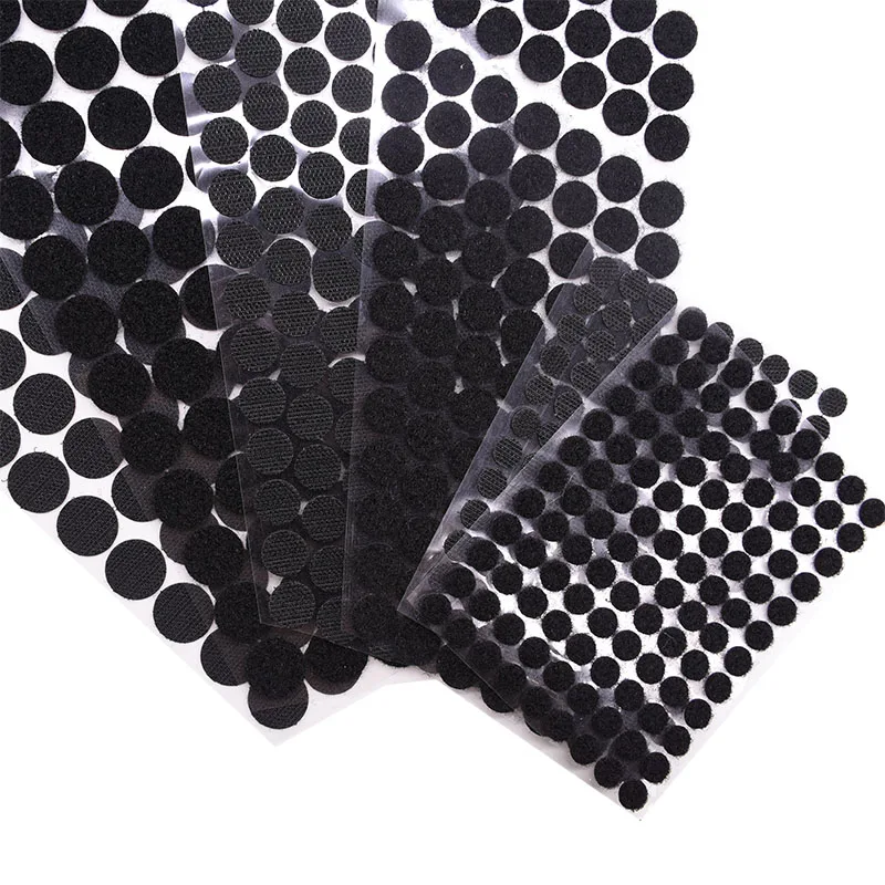 VELCRO 13M COINS BLACK//WHITE FASTENINGS HOOK AND LOOP STICKY DOTS//