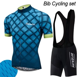 Bib Cycling Set Phtxolue, набор для велоспорта, Мужская одежда для велоспорта, одежда для велоспорта, дышащая, анти-УФ, комплект одежды для велоспорта, костюм для велоспорта, комплекты из Джерси - Цвет: Bib Cycling Set