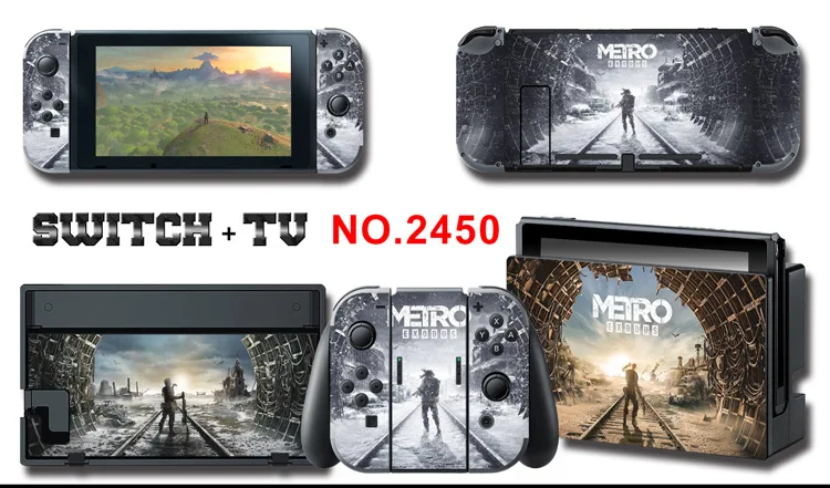 1set New Cute Anime Full Body Sticker for NS Switch Protective Cover Skin Colorful Art for Game Console Joy-Con Controller Decor
