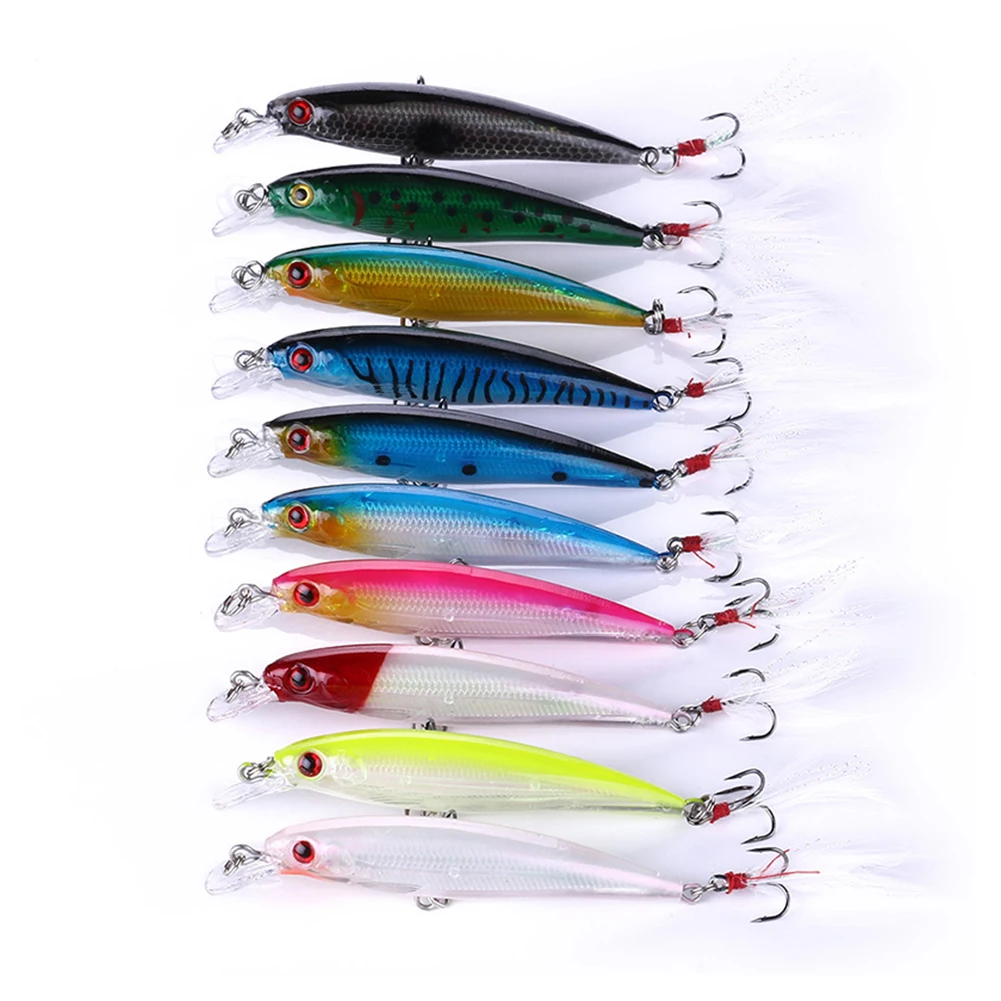 9cm/8g Minnow Fishing Lures Wobbler Crankbaits ABS Artificial Hard Baits For Bass Fishing Tackle With Hooks 3D Printing Pesca