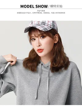 

Solid color autumn and winter women's sweatshirt casual hooded sweatshirt