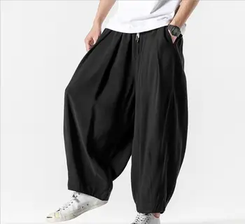 

Sincism Men's Wide Wide Trousers Chinese Style Casual Harem Pants Color Oversize Man Pants Midweight Ankle-Length Pants