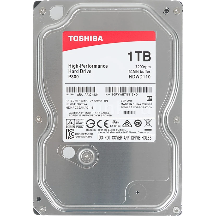 DISQUE DUR INTERNE 3.5 TOSHIBA P300 1 TO