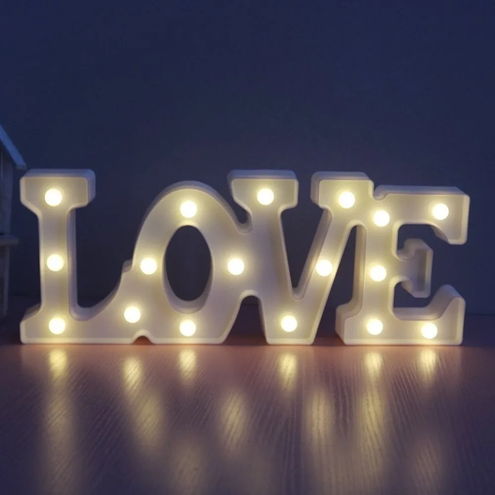 Романтический 3D Любовь светодиодный буквенный знак ночник шатер теплый свет настольная лампа фонари ночные светильники для свадебного декора подарки для любимых