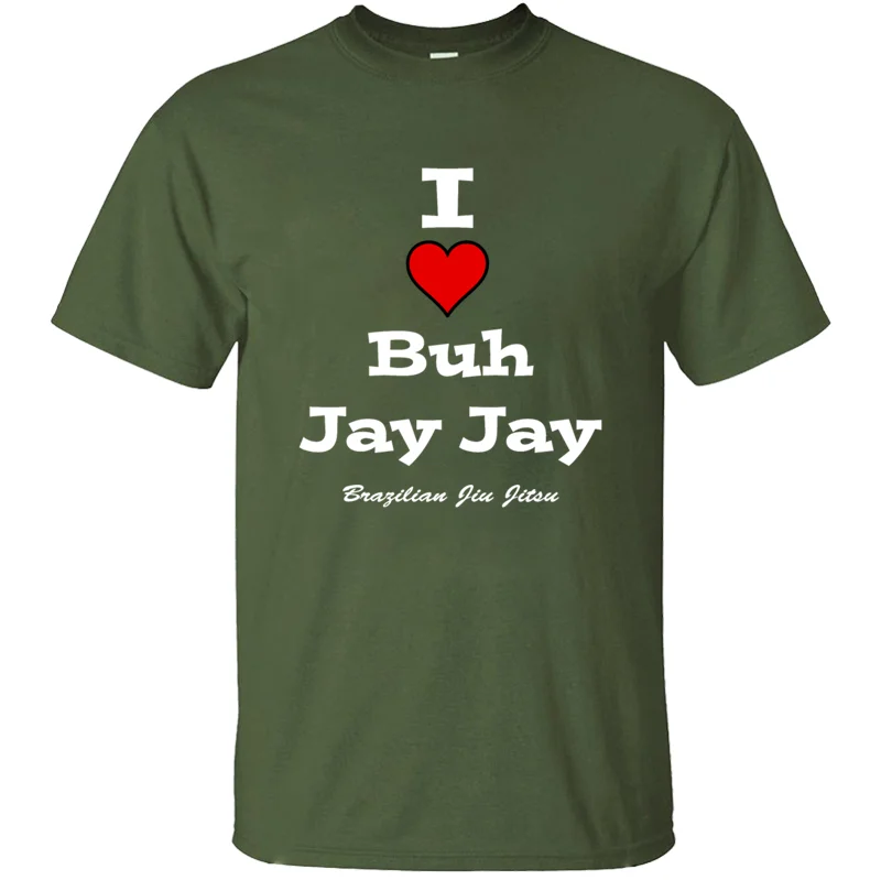 Классическая мужская футболка с надписью «I Heart Buh Jay Wht C»,, базовая Однотонная футболка для отдыха, футболка с короткими рукавами и защитой от морщин