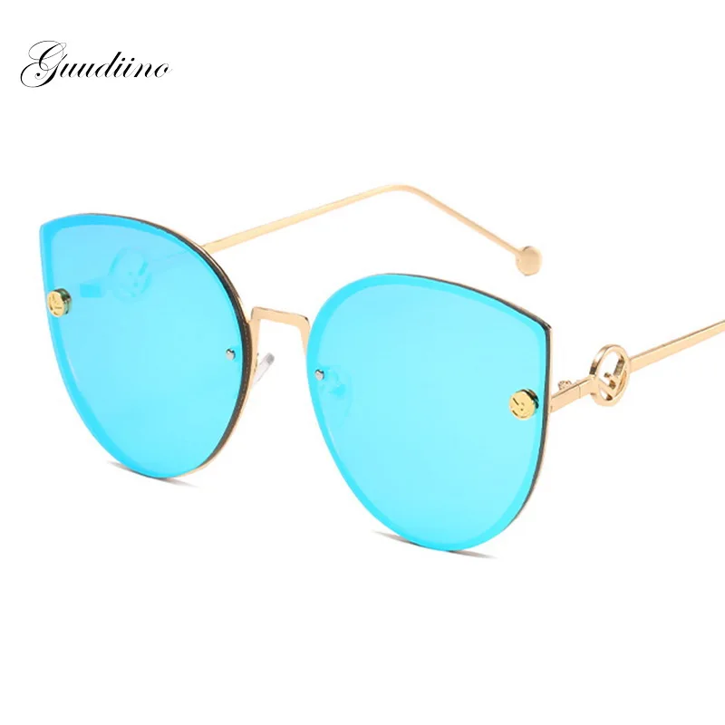 Cat Eye Women's Sunglasses Metal Frame Glasses Ocean Lens Fashion Cateye Sun Shades For Women Luxury Mirror Eyewear MM57 | Аксессуары
