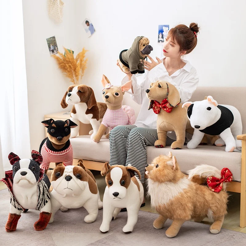 30cm 60cm New Simulation Dog Plush Toy Soft Stuffed Hound Golden Retriever Chihuahua Bulldog Shar Pei Pomeranian Pet Dog Doll Stuffed Plush Animals Aliexpress