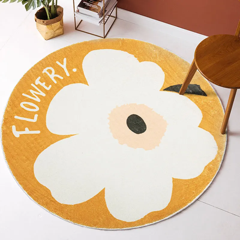 Flower Printed Plush Floor Rugs Large Small Round Carpet Home Bedroom  Living Room Decor Floor Mats Soft Thick Non-slip Carpets - AliExpress