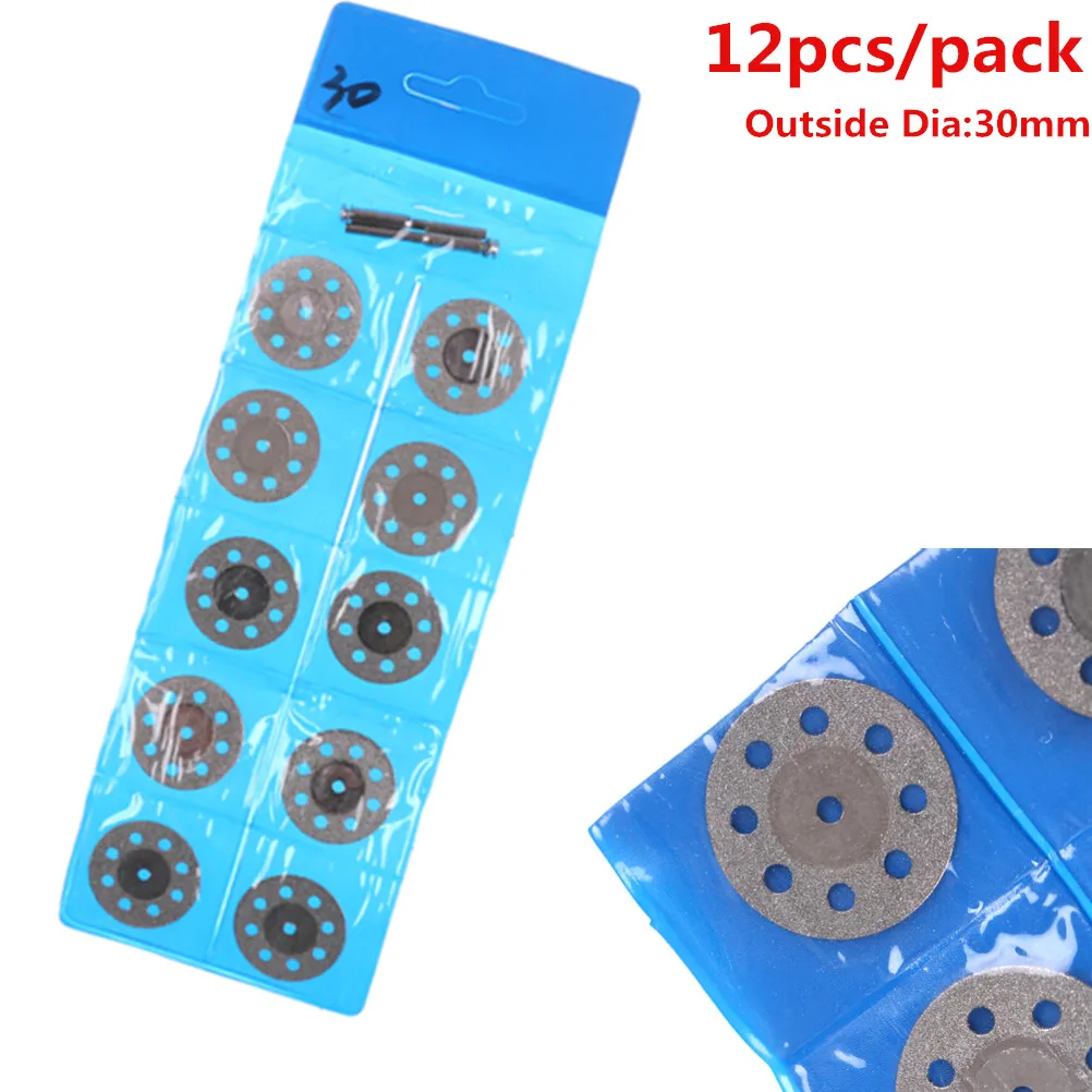 12Pcs/Pack For 30MM Mini Diamond Grinding Cutting Wheel Saw Blades Sharpener Cut Off Disc Abrasive Rotary Disks Tools