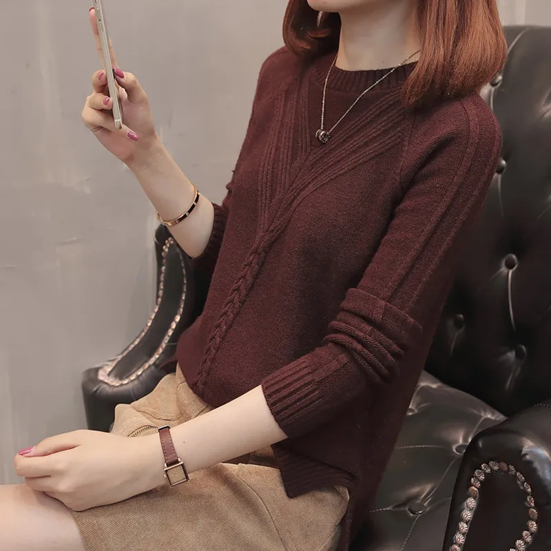 Winter Women pullover sweater fashion Autumn plus size sweaters O-neck knitwear loose knitted sweater female slim casual tops
