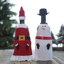 Рождественская крышка для бутылки с красным вином Снеговик Санта обеденный стол украшения Рождественские Праздничные вечерние Декор для дома