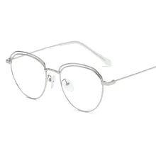 Новые корейские модные компьютерные очки, художественные металлические очки, трендовые плоские зеркальные унисекс повседневные дикие классические ретро голубые легкие очки