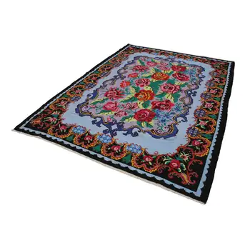 

207x293 Cm Black Handmade Vintage Moldovan Rugs Rug-7x10 Ft